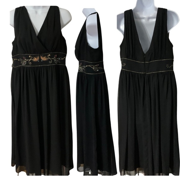 ABS Allen Schwartz Dresses & Skirts - A. B. S. by Allen  Schwartz Black Dress with Embroidery  and Beadwork in midline